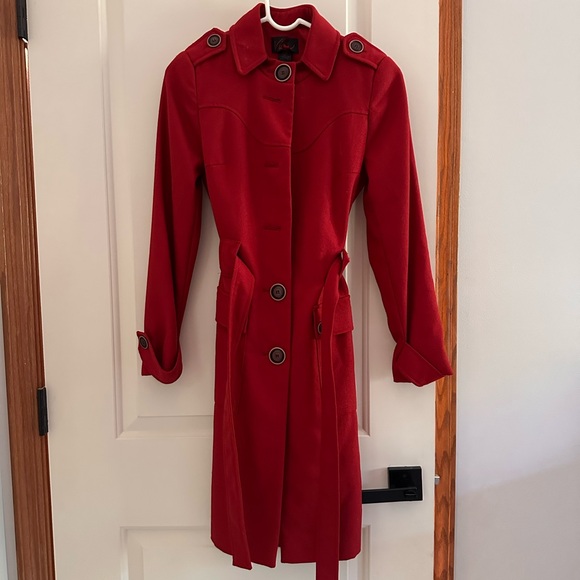 Victoria's Secret Red Button Trench Coat - Picture 3 of 9